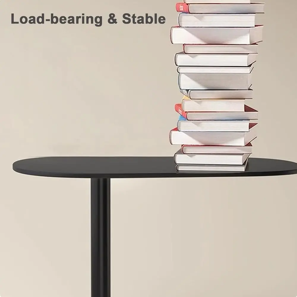 C-Shaped Metal Side Table for Small Spaces,Modern End Table with Round Base,Slim Small Couch Sofa Table,Round Bedside Table,Acce