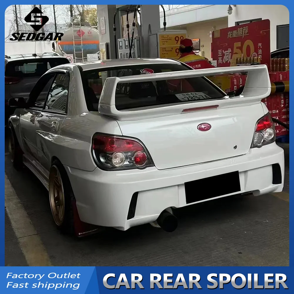 For 2002-2007 Subaru Impreza WRX STI Trunk Spoiler With LED Lights High Quality ABS Plastic Rear Spoiler Trunk Boot Wing Spoiler