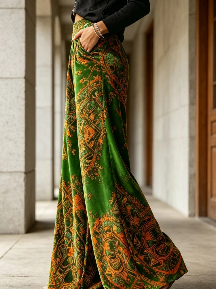 2026 New Arrival Women Velvet  - Palazzo Pant Wide recension och pris