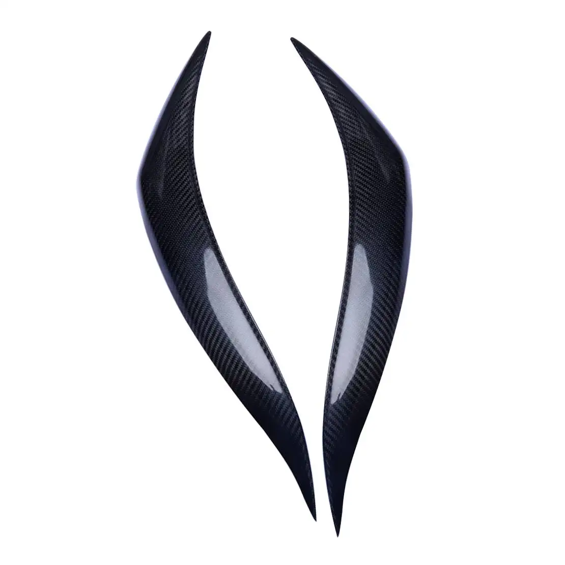

1 Pair Headlight Eyebrow Eyelid Cover Trim Carbon Fiber Fit For Toyota Corolla 2011-2013 Black