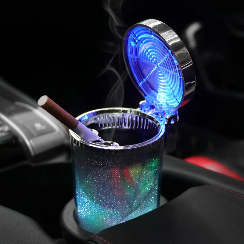 

Car Ashtray with LED Light Cigar Cigarette Ashtray Container Ashtray Gas Bottle Smoke Cup Holder Storage Cup car Supplies