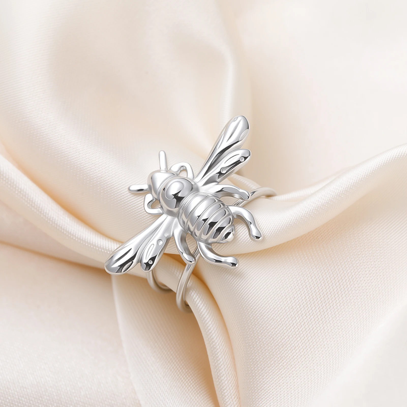 COOLTIME Modischer Hummel-Ring aus Edelstahl, verstellbar, Tier-Bienen-offener Ring, wasserdichter Schmuck, Geschenk für Frauen, Neu 2026 – Detail 4