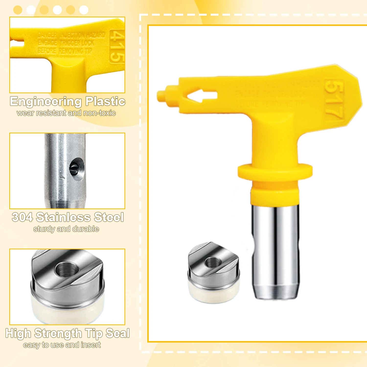 Reversible Airless Spray Tip Anti-Clog 211 215 315 317 517 Nozzle Sprayer Airbrush Tip Nozzle Guard for Airless Paint Spray Gun view 2