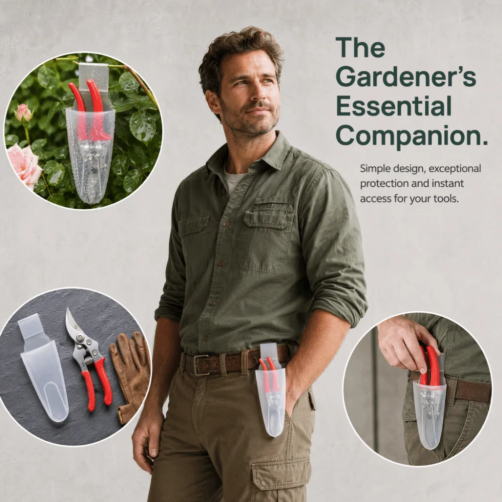 3Pcs Waist-Mounted Pruning Shears Belt Bag Transparent Frosted Durable Pruning Shears Organizer Reusable Portable