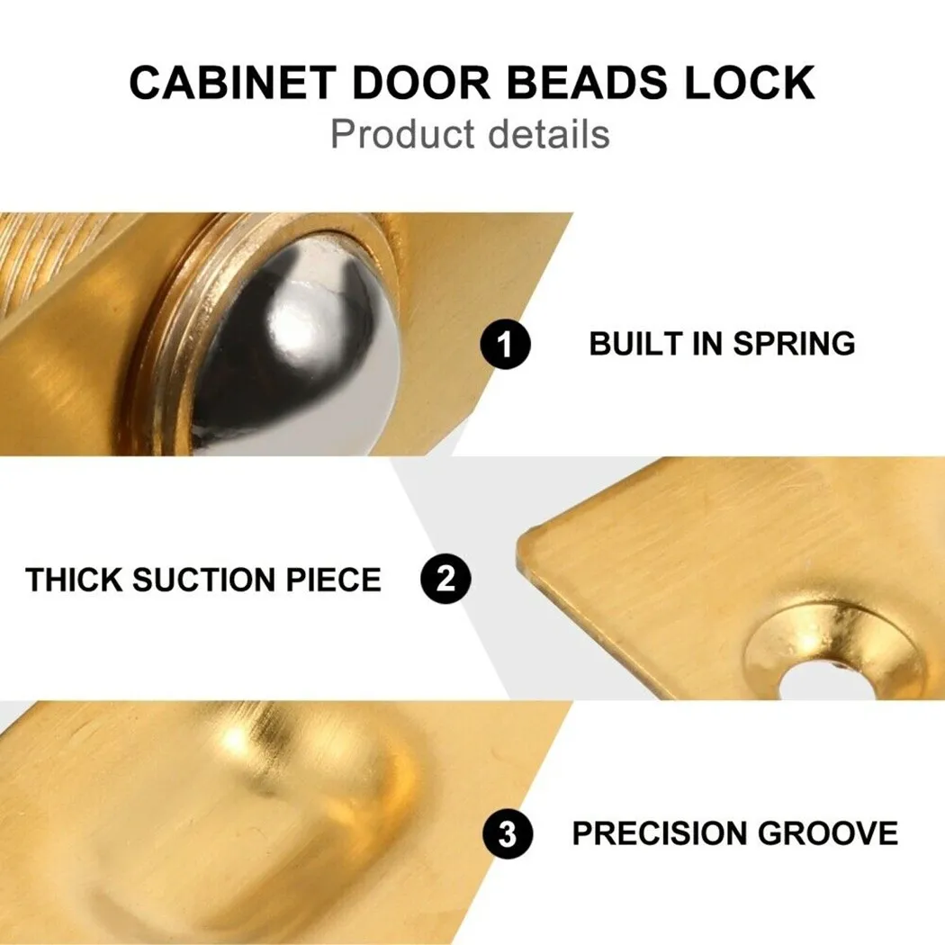53 X 25 X33mm Door Touch Beads Ball Catch Rust-proof Cabinet Drive-in Adjustable Closet Hardware Stainless Steel
