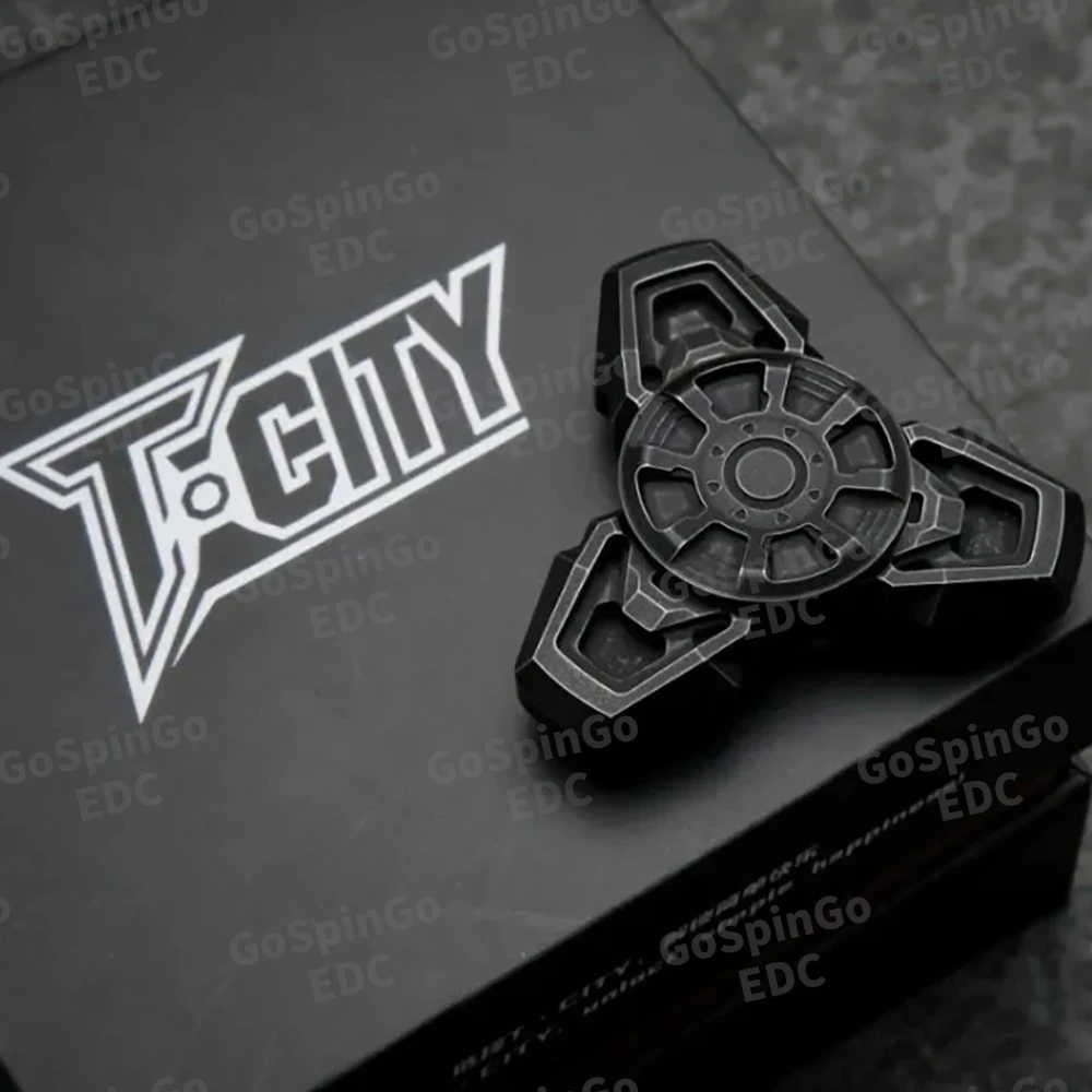 Spinner antystresowy T.CITY-EDC Exusiai, styl mecha science fiction, żyroskop, stal nierdzewna, tytan, cyrkon, spinner antystresowy