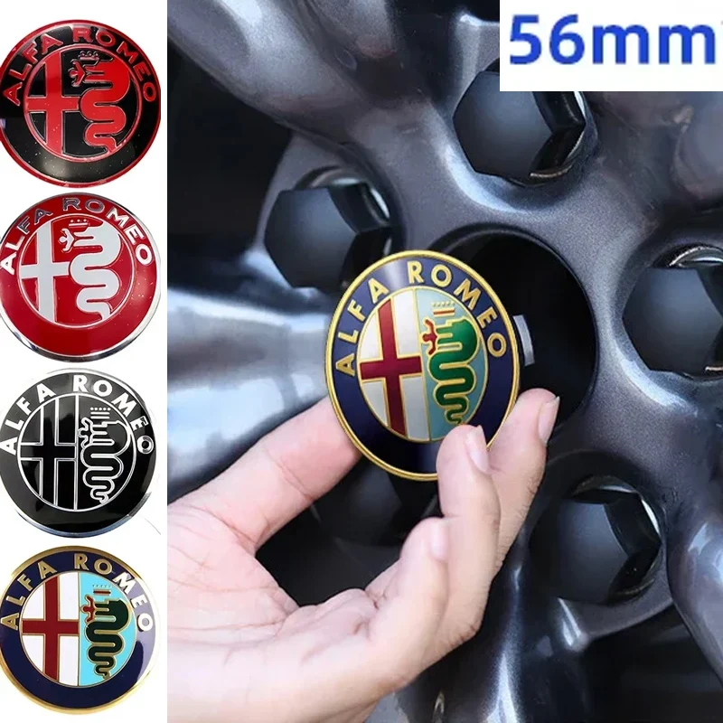 56mm Car Styling Tire Hubcap Sticker Wheel Rim Badge for Alfa Romeo Mito Giulia Giulietta 147 155 156 159 Stelvio 4C Accessories