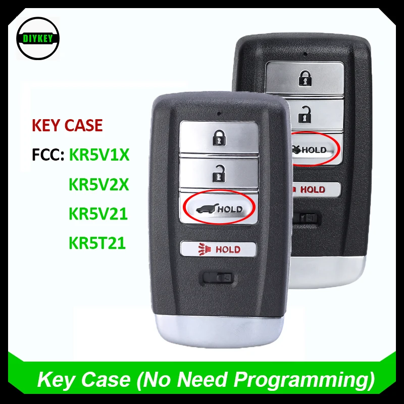 DIYKEY Smart Remote Key Shell 4 Button for Acura RDX MDX ILX RLX TLX 2014-2022  FCC ID: KR5V1X / KR5V2X / KR5V21/ KR5T21