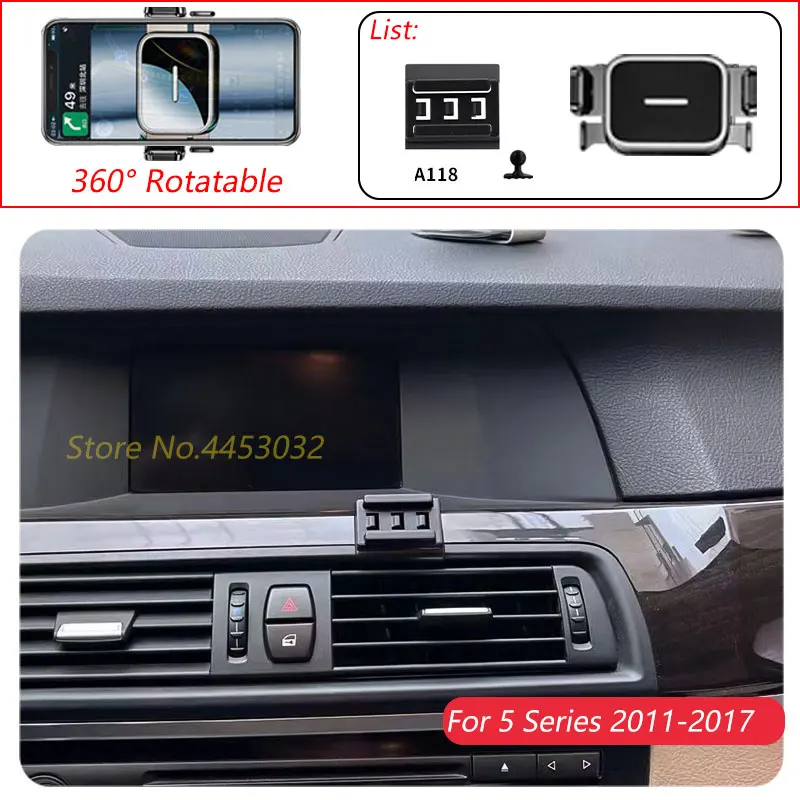 1 Suit Car Phone Holder For BMW F10 5 Series 2011-2017 Air Outlet Rotatable Stand  One-handed operation Bracket Accessories