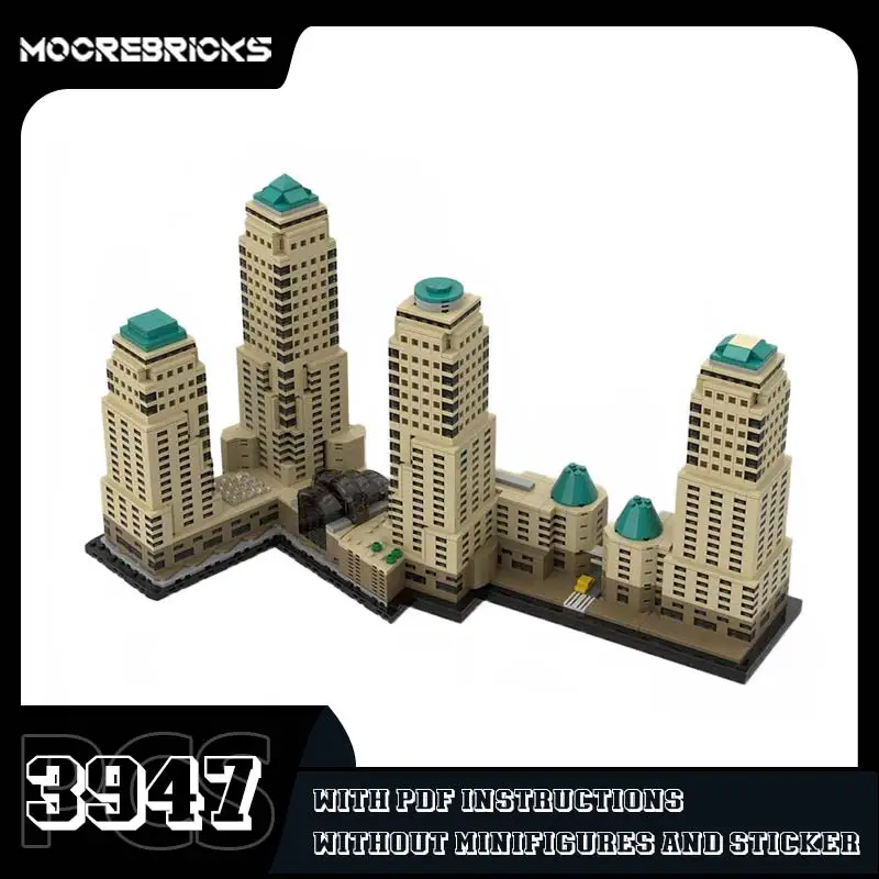 Collection Series World Financial Center Model MOC-122768 Famous Street View Architecture Building Blocks Assembly Toy Bricks