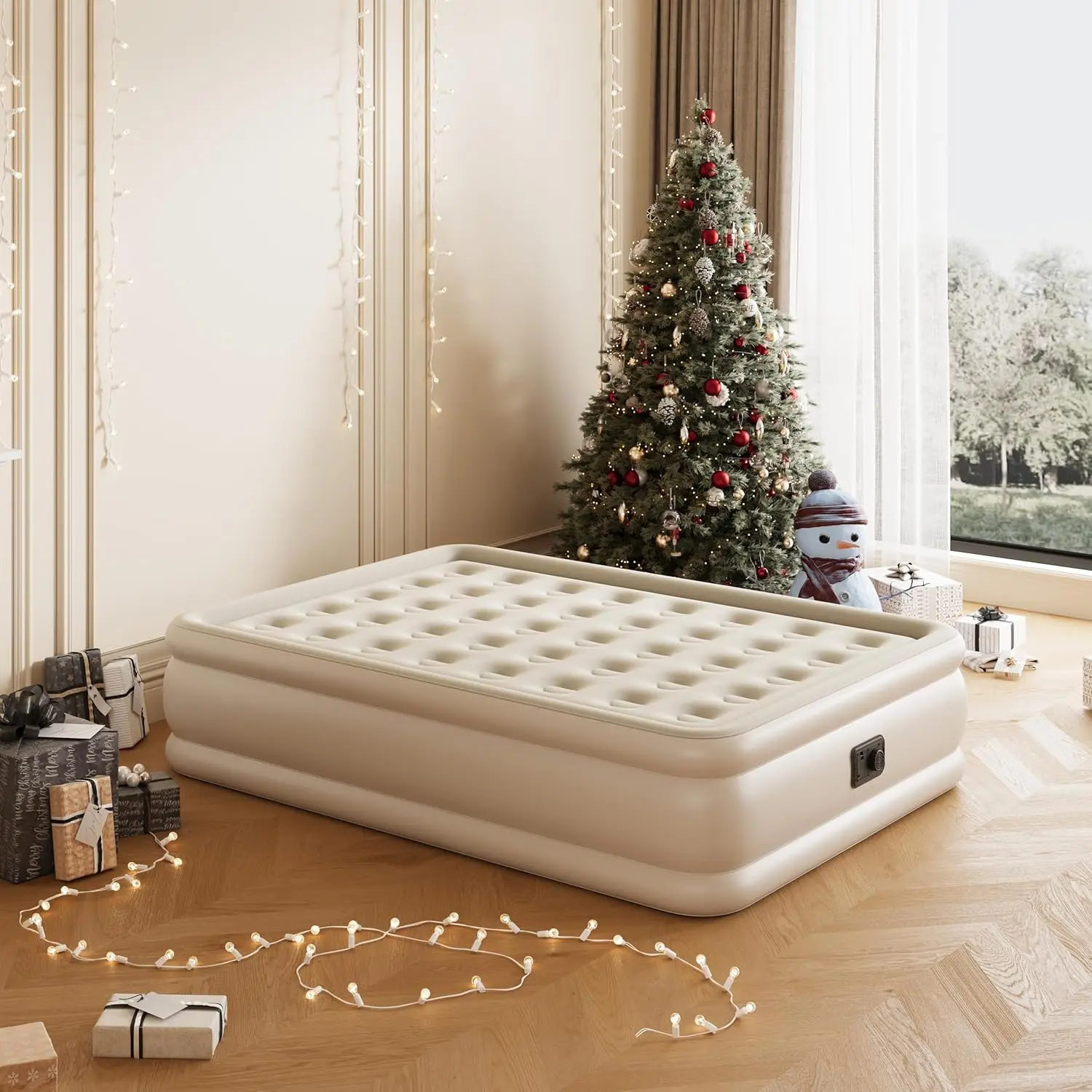 with Built in Electric Pump-Inflatable Mattress 18” Bed Size Portable Storage Case for Home to Support Considerable Weight