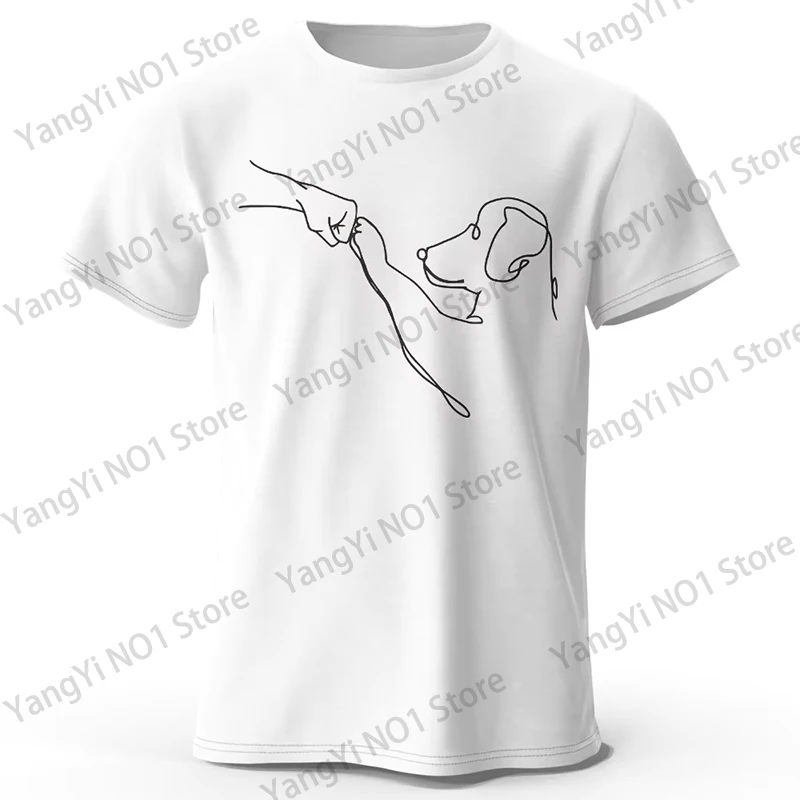 

The Dog Friend Printed Modern Minimalist Fashion T-Shirt, Lightweight Round Neck Short Sleeve Tee, Unisex Everyday Wear