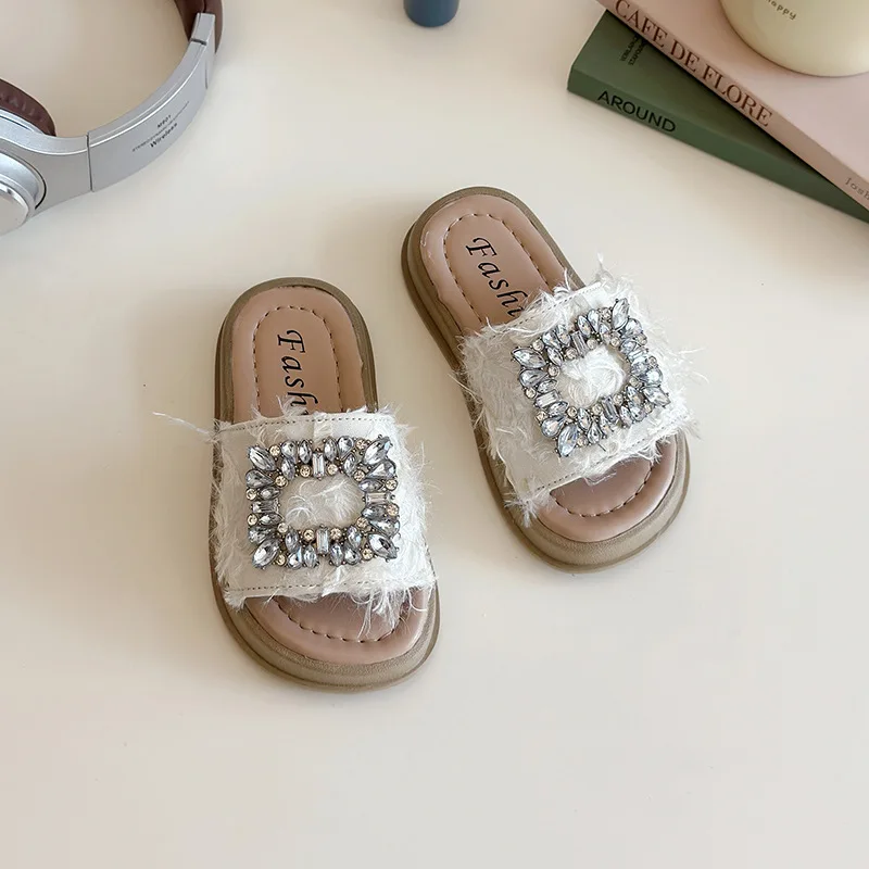 

Summer New Fashion Korean Style Soft Bottom Anti-slippery Versatile Chic Princess Beach Shoes Children Slippers for Girls