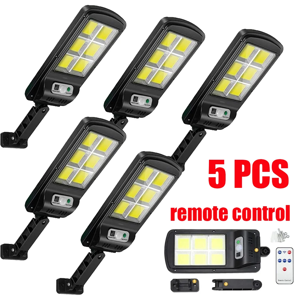 5Pcs/lot LED Solar Lights Outdoor Wireless COB Solar Motion Sensor Security Lamp with 3 Lighting Modes for Garden Street Deck