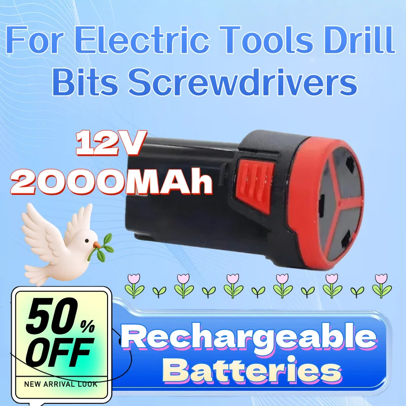

For Electric Tools Drill Bits Screwdrivers High-Quality New 12V 2000MAh Large Capacity Rechargeable Lithium-Ion Battery F-Type