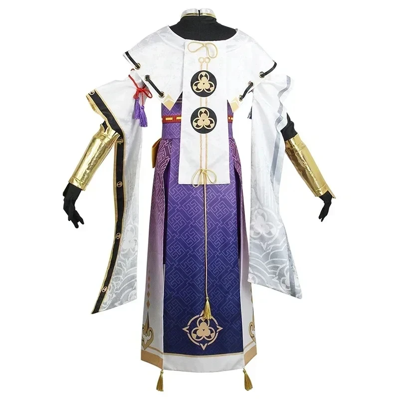 Disfraz de Cosplay de Kujo Sara de Genshin Impact, 3.a;6m/Kujou, Peluca, Vestido, Máscara, Calcetines, Trajes, Disfraces de Halloween para Mujeres y Niñas, Gamg;8'l/7