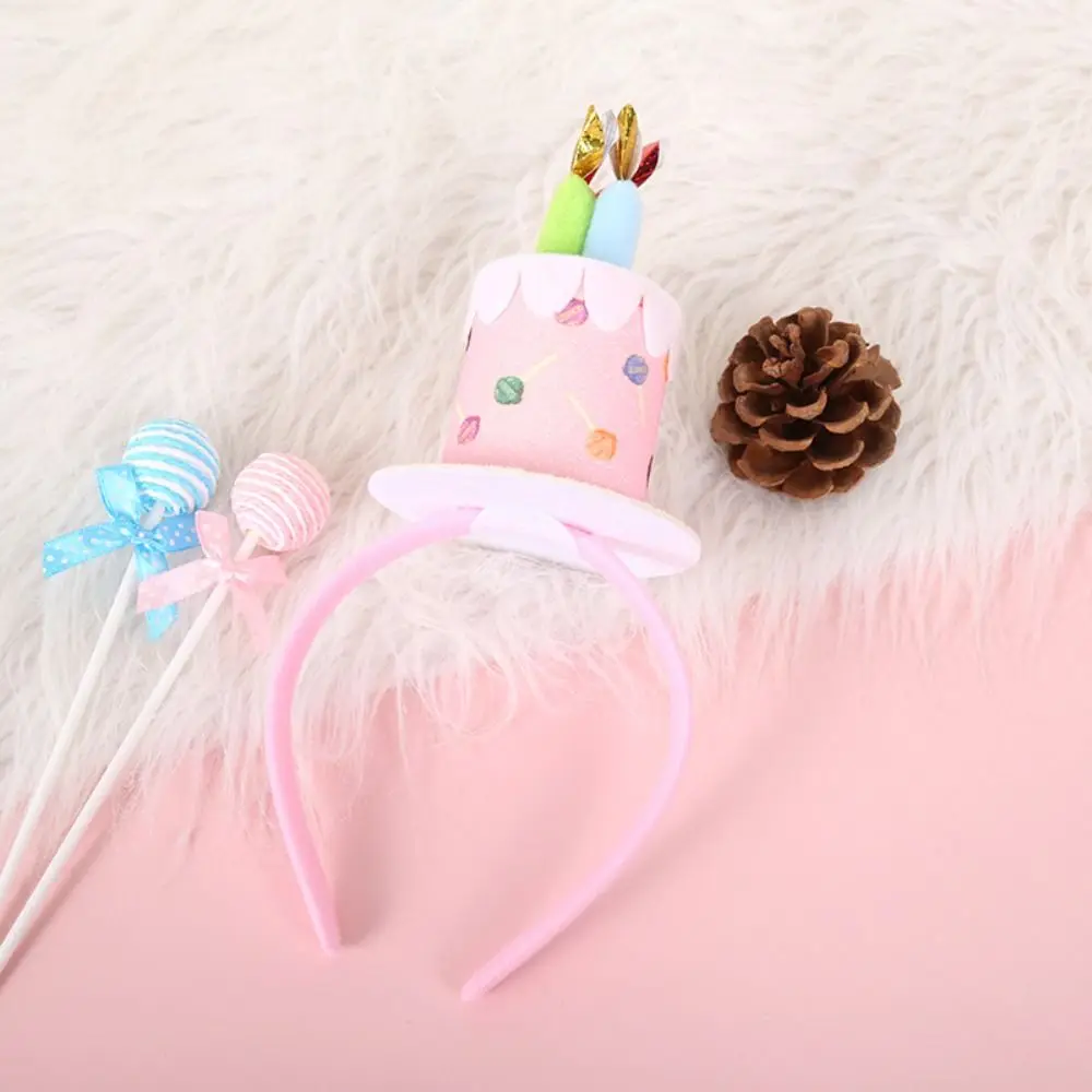 

Lovely Hair Accessories Birthday Hairband Happy Birthday Cake Korean Style Headband Colorful Candle Women Hair Hoop Kids