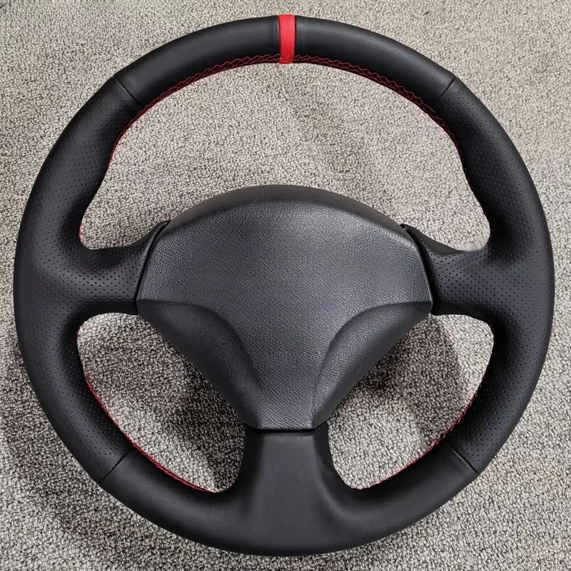 Customization Black Leather Car Steering Wheel Cover For Honda S2000 2000-2008 Civic Si 2002-2004 Acura RSX Type-S 2002-2006