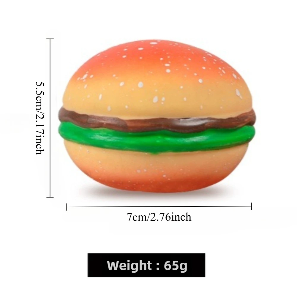 Simulated Hamburger Squishy Toy for Stress Relief, Stretch Sensory Fidget Toys for Kids Adults, Anti-Anxiety Squishies Gift