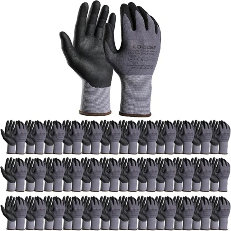 Nitrile Coated Safety Work Gloves Breathable Non-slip Gardening Gloves for Construction Garden Yard Industrial Labor Glove