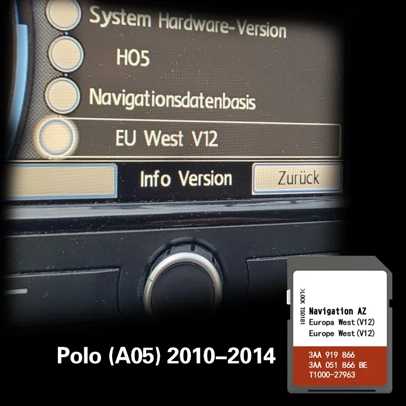 

Polo A05 2010-2014 SD Map Card 8GB RNS 315 AZ V12 WEST Europe Navigation GPS Card