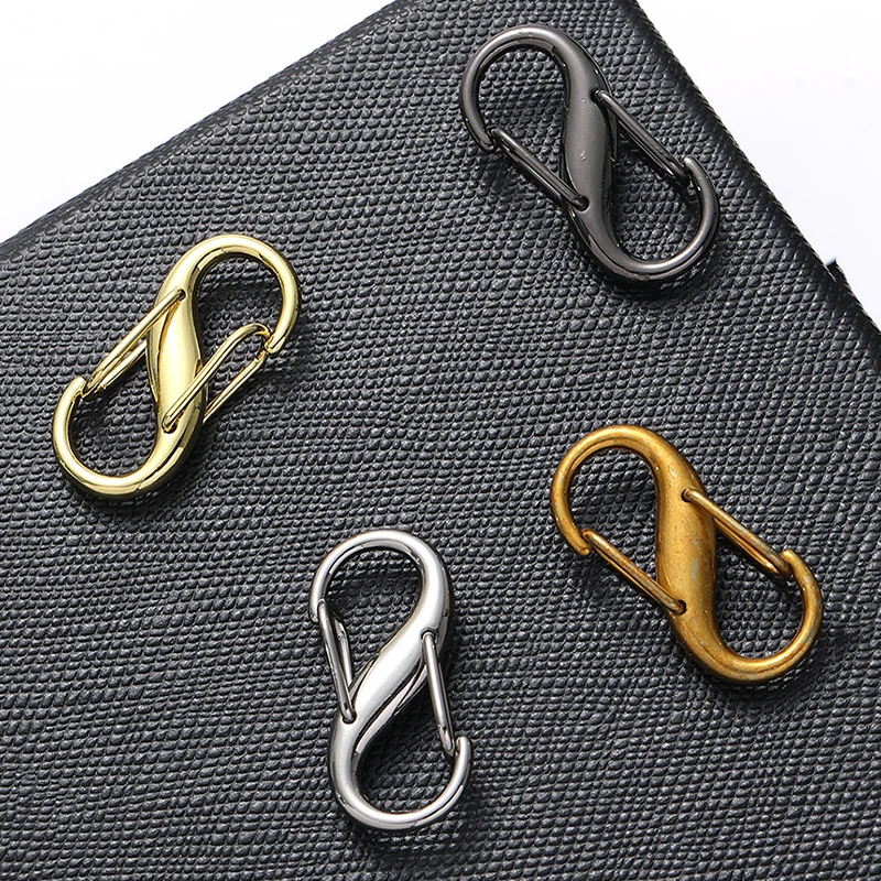 5Pcs Carabiner Alloy S-Shaped Spring Eight-Character Buckle Anti-Theft Luggage Bag Key Adjustment Hook Double Lock Portable Tool