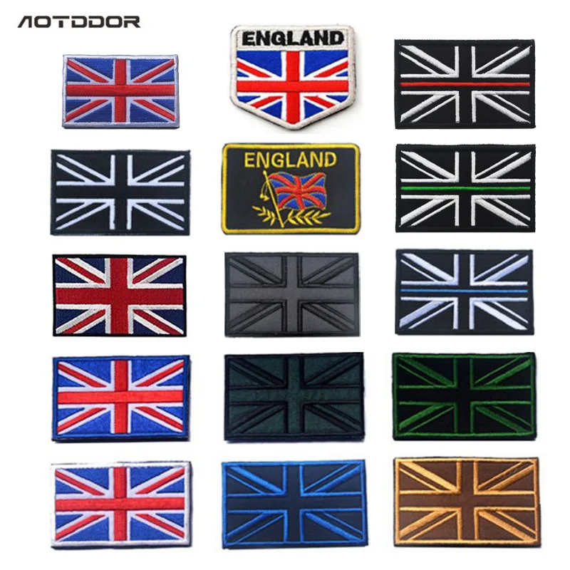 UK British Patch Armband Embroidery Hook and Loop Cloth Mark Morale Firm Kewei Cloth Flag Embroidered Patch for Clothing Sewing