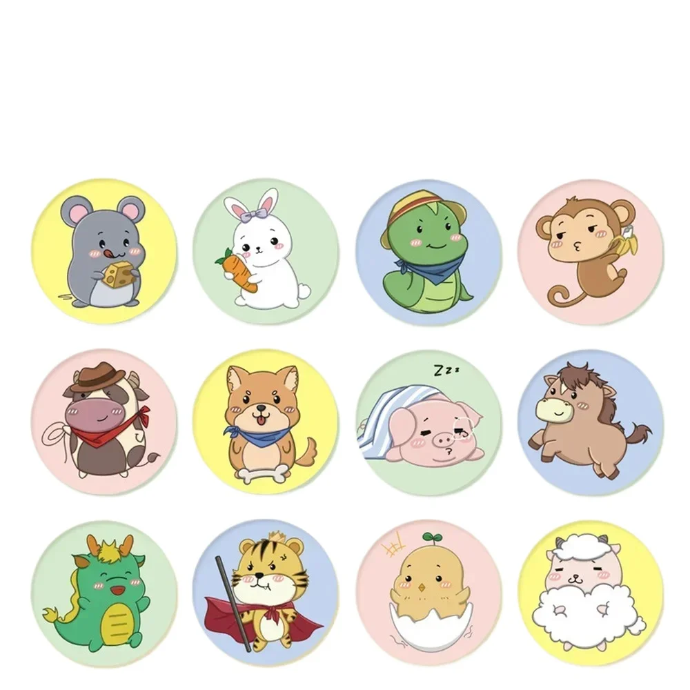 Tirita redonda de dibujos animados Kawaii, yesos para heridas, parches de vacunación impermeables para vendajes adhesivos de primeros auxilios, 120 Uds.