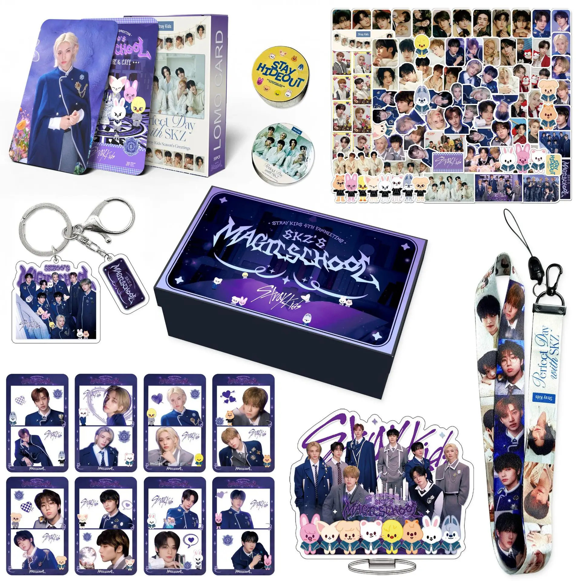 StrayKids New AlbumATEHuang Xuanchen Celebrity Album Keychain Stickers Small Card Hanging Rope Set Gift Box