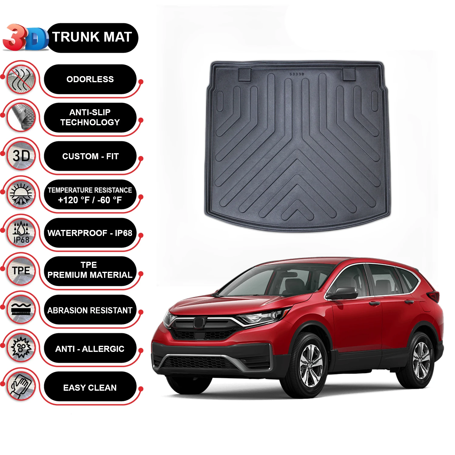 Honda CR-V Up 2018-2023 Cargo Liner Rear Trunk Floor Mat