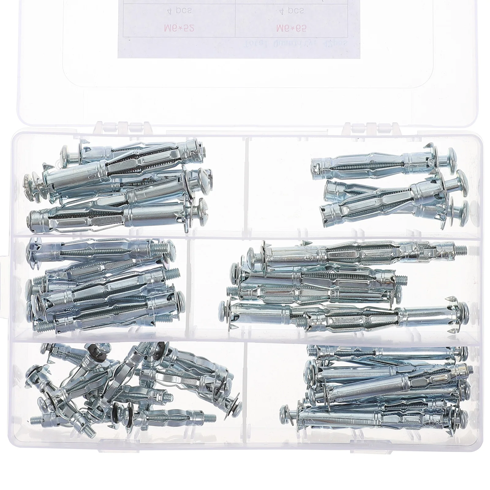 

42pcs Hollow Wall Anchors Drywall Screw Fasteners Galvanized Steel Expansion Nut Corrosion Resistant For Gypsum Board