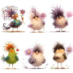Colorful Bird Heat Transfer For Clothing DIY A-Level Washable T-shirts Iron-On Thermal Sticker Cartoon Children Patches Applique