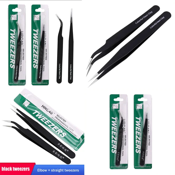 

{MX} 1/2Pcs Anti-static Metal Tweezers Precision Pointed/Curved Tweezer Maintenance Electronics PCB Repair Tool DIY Crafts