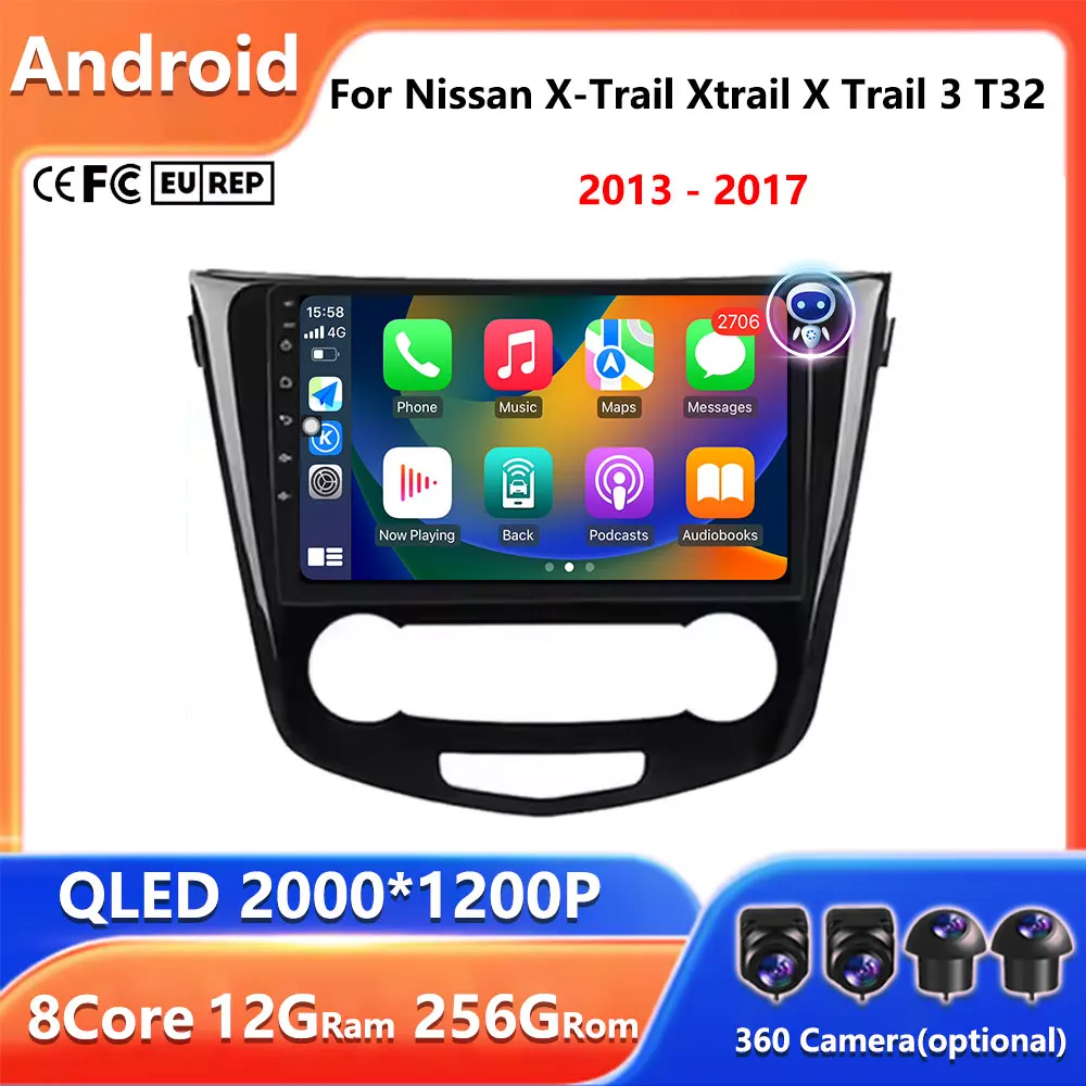 

Android 16 Carplay Auto GPS video Car Radio For Nissan X-Trail Xtrail X Trail 3 T32 2013 - 2017 Qashqai 2 J11 Multimedia Player