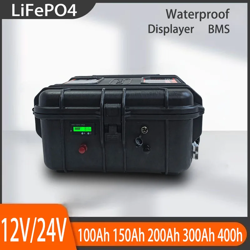 

12V 24V 100Ah 120Ah 150Ah 200Ah 300Ah 400Ah LiFePO4 Lithium Iron Phosphate Battery Bluetooth BMS for Boat Solar System Camping