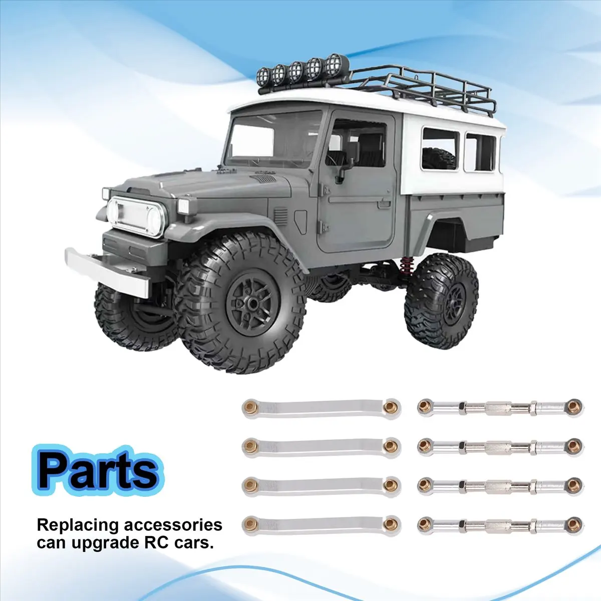 【A30I~】 Metal Chassis Pull Rods Link Suspension Tie Rod for MN D90 D91 D96 D99 D99S MN90 MN99S 1/12 RC Car Upgrade Parts,Silver