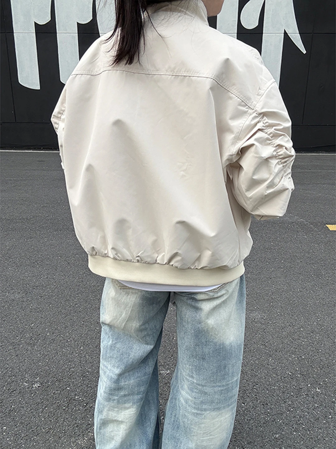 เสื้อแจ็คเก็ตกันลม Cleanfit American Sle รุ่น Jaet ort สำหรับกิจกรรมกลางแจ้ง แบบเบสบอล คอตั้ง สำหรับผู้หญิงและผู้ชาย แฟชั่นฤดูใบไม้ร่วง เสื้อคลุม