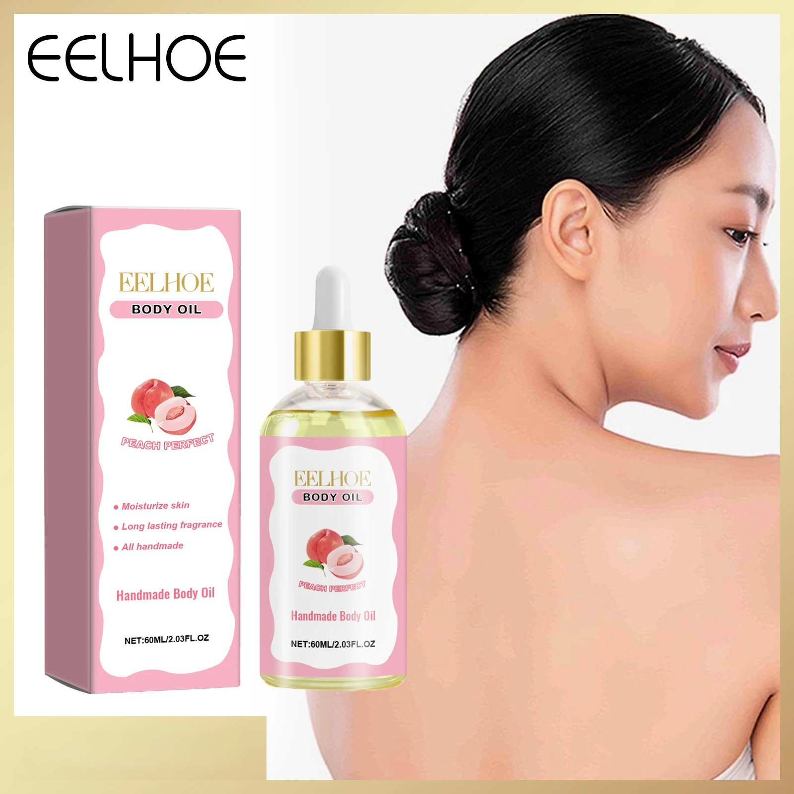 Peach Body Oil Brightening and Hydrating Softening and Moisturizing, Relieving Muscle Tension and Fatigue, Massage Essential Oil