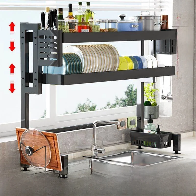 

Thiened Kitchen Sink Storage Ra Modern Simple Sle One Layer Wall Mounted elf for Bowl Plate Di Draining Ra