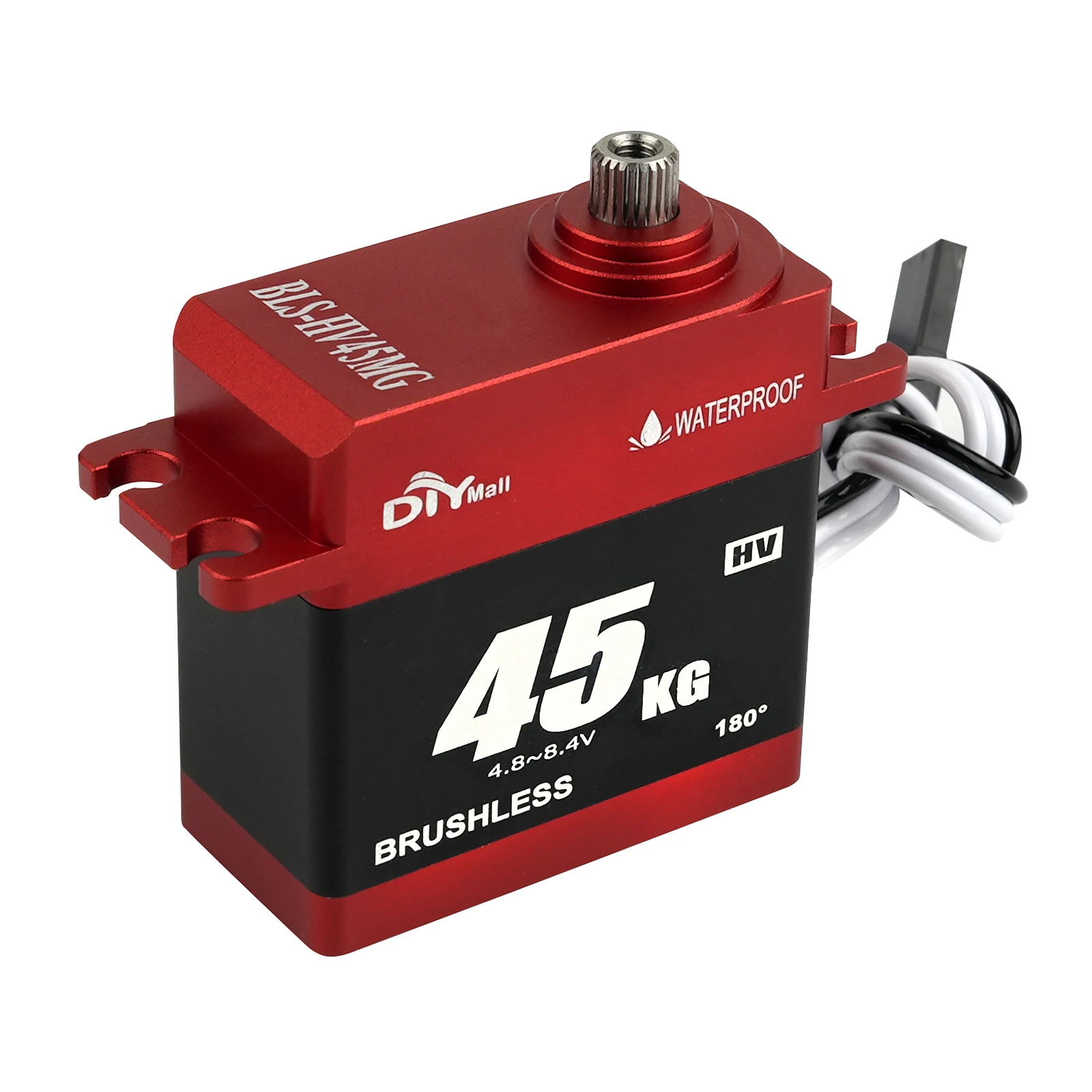 BLS-HV45MG 45KG Brushless Digital Servo 8.4V HV Waterproof IP67 Metal Gear Aluminum Case 180 270 360 Degree RC Car Truck view 5