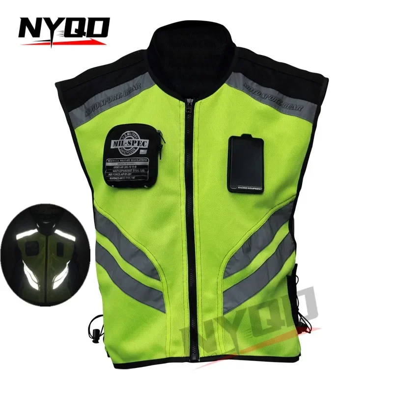 

Motorcycle Jacket Reflective Vest High Visibility Night Shiny Warning Safety Coat for Traffic Work Cycling Team Uniform JK-22