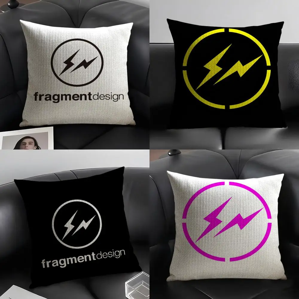 Lightning F-Fragment DesignS Cushion Cover Natural Linen Organic Fabric Double-Sided Printing Sofa Home Decor Gift Pillow Case