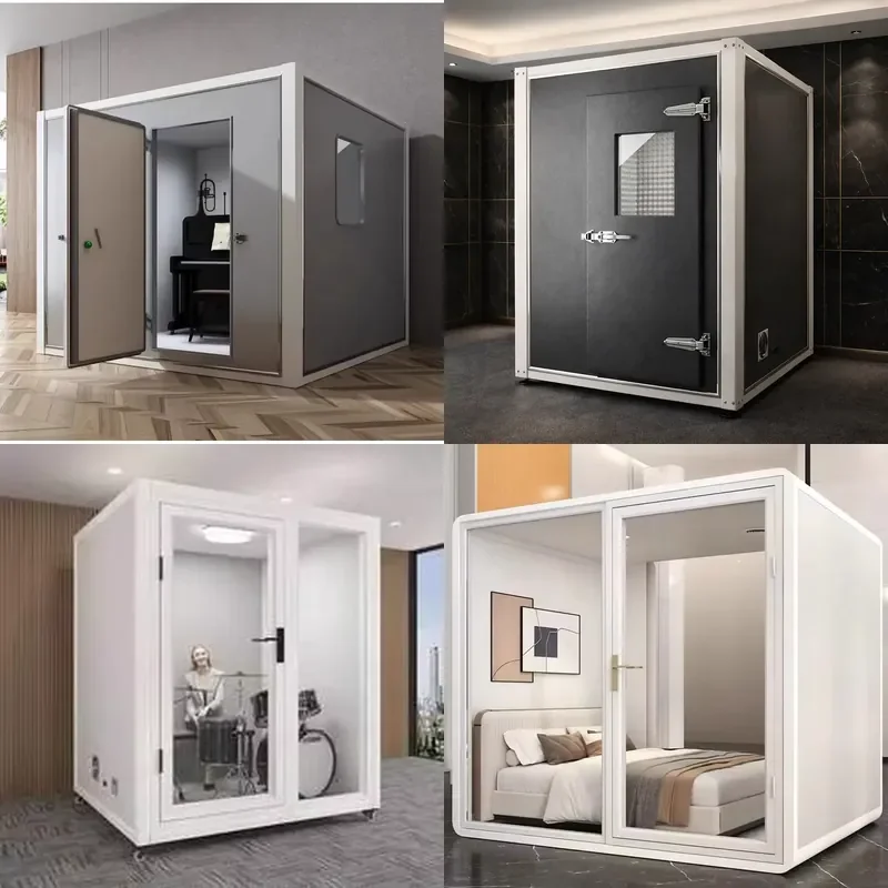 Mobile Modern Soundproof Warehouse Silent Singing Room Piano Room Gym Office Building Ventilated Fireproof Cabin for Office