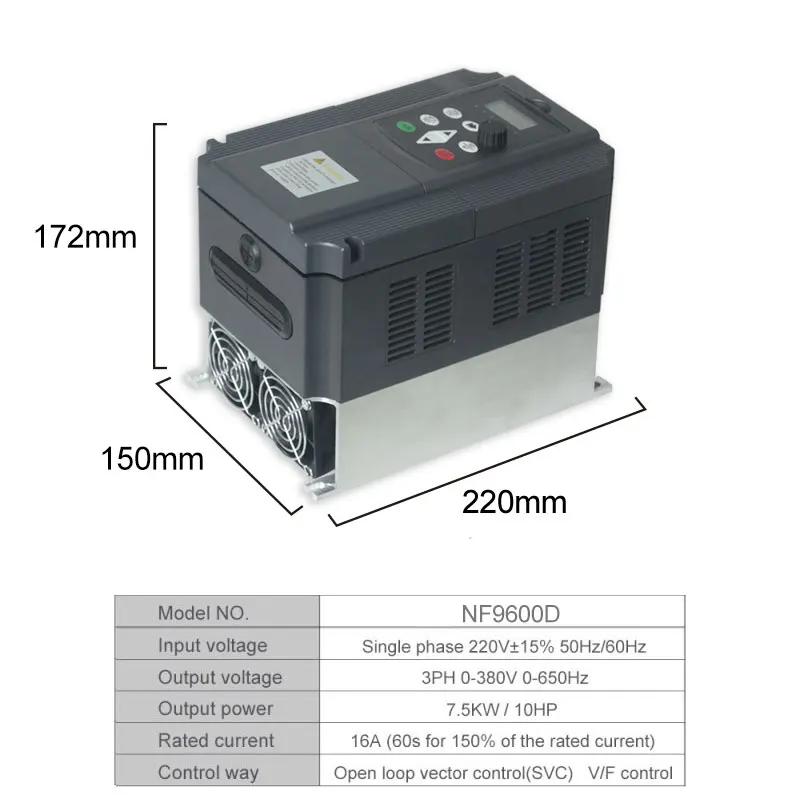 1 phase 220v input to 3 phase 380V output 11KWFrequency Inverter VFD ...