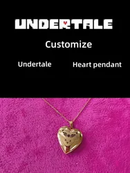 Game UNDERTALE Romantic Heart Photo Frame Necklaces Can Be Opened Lovers Friend Pendant Jewelry Gifts Customizable