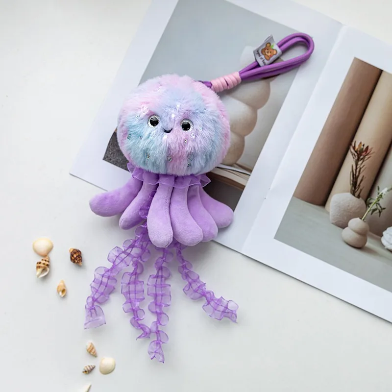 21cm criatura marina medusas juguete de peluche Anime animales de peluche llaveros bolsa colgante colgantes regalos de cumpleaños niños niña