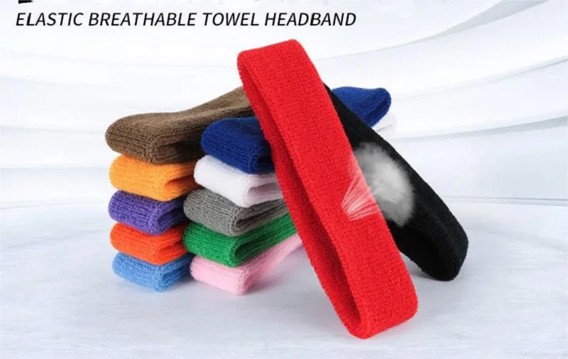 Handtuchmaterial, solide, hochelastisch, dick, schweißabsorbierend, Laufen, Radfahren, Outdoor-Sport, Schweißband, Stirnband, Haarband – Detail 3