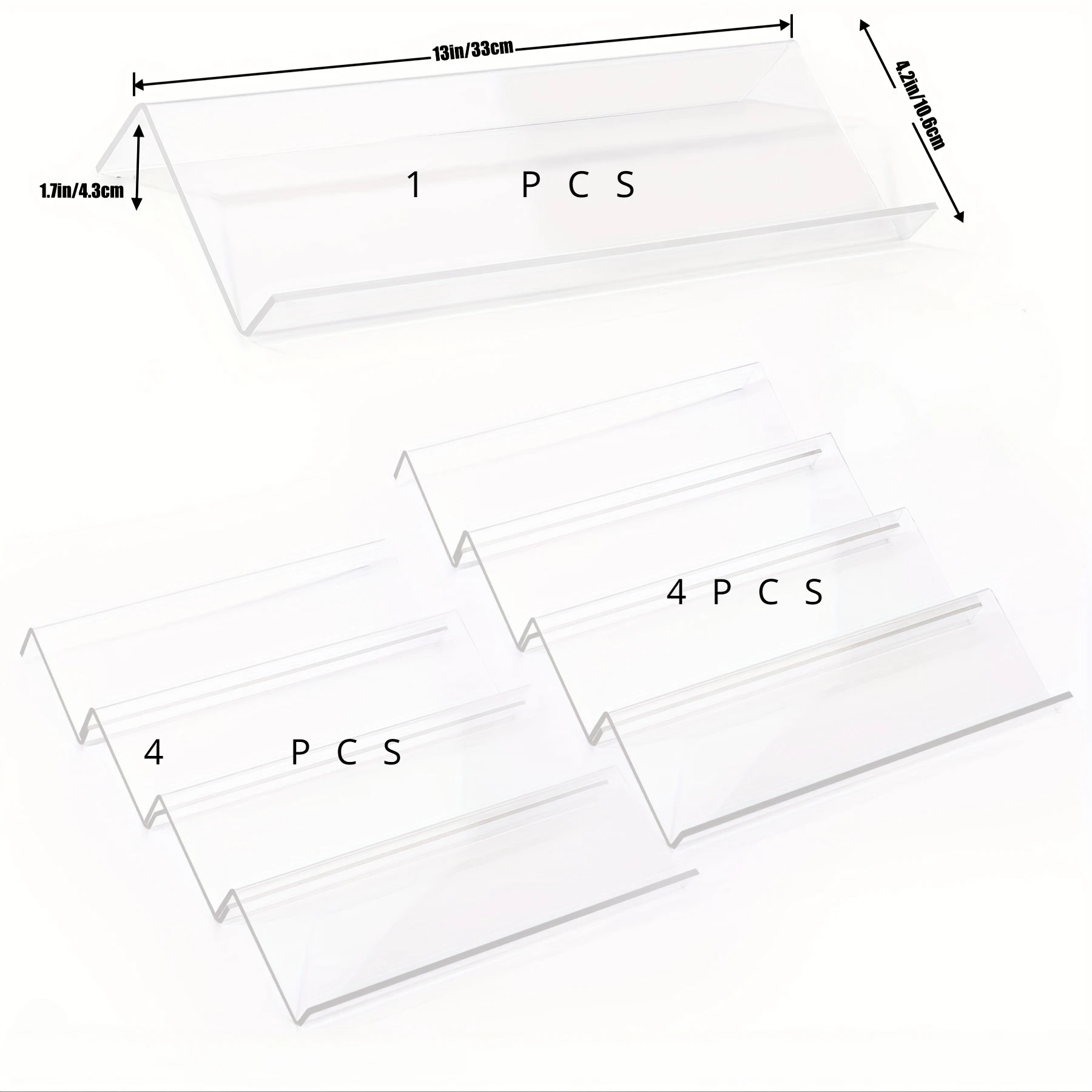 Acrylic 4 Tier Spice Drawer Organizer Rack Seasoning Jars Drawer Insert Storage Tray Expandable Kitchen Cabinets Organizer Rack