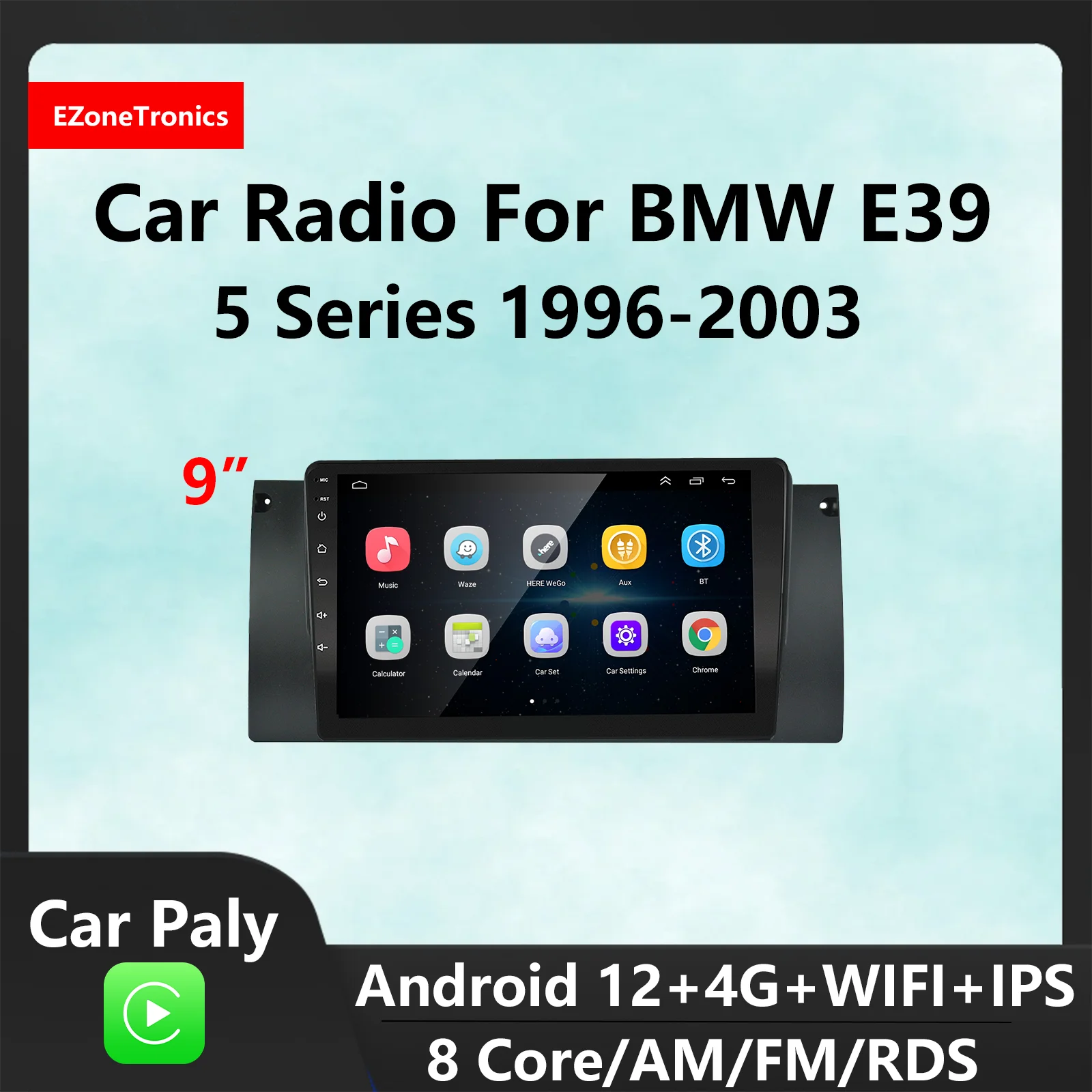 

EzoneTronics CarPlay Android Radio for BMW E39 5Series1996-2003 360° camera Navigation Bluetooth Player Car Entertainment System