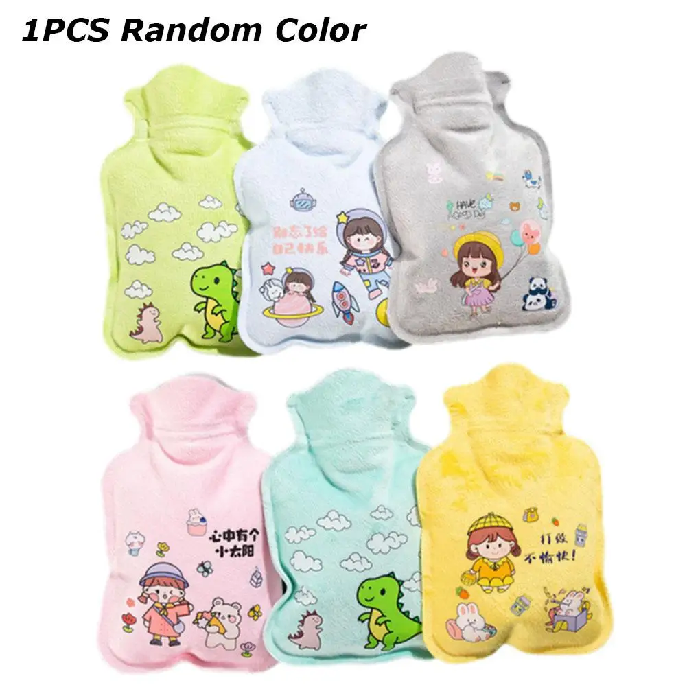 Random Cute Water Injection Hot Water Bag Cartoon PVC Hand Warmer Treasure Mini Water Injection Hot Water Bag Home Accessories